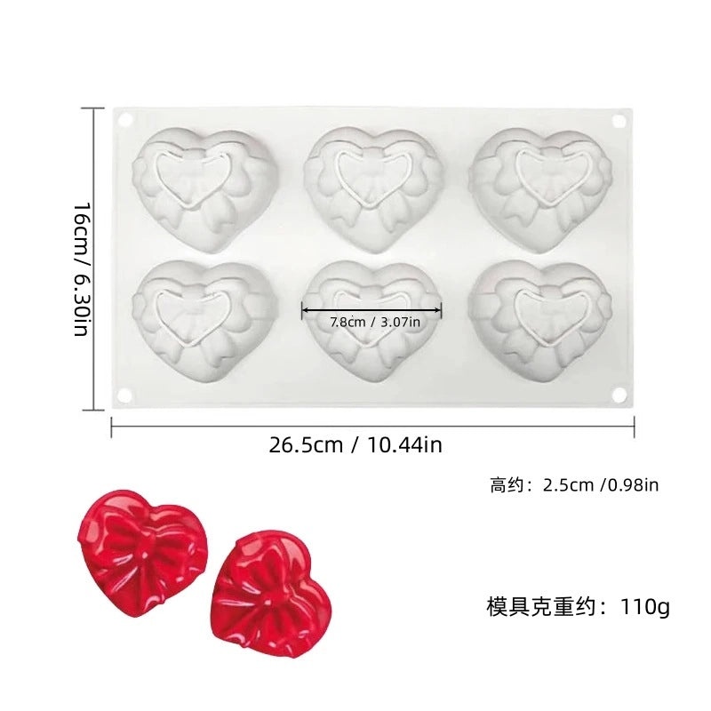 Geometric Heart Shaped Rose Silicone Mold for Kitchen Baking and Crafts | Kitchen Tools & Gadgets
