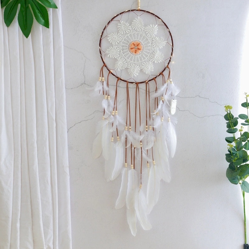 Bohemian Dreamcatcher Wall Hanging with Artificial Feathers and Velvet Tapestry|Home Decor & Wall Art