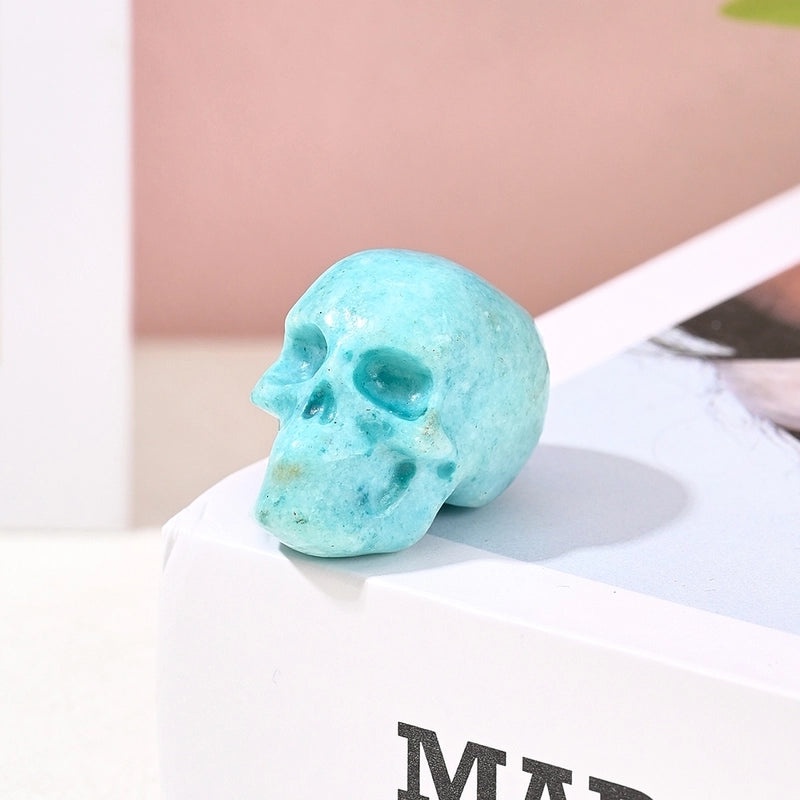 Elegant Handmade Halloween Skull Natural Stone Ornaments Minimalist Artificial Decorations|Jewelry & Accessories