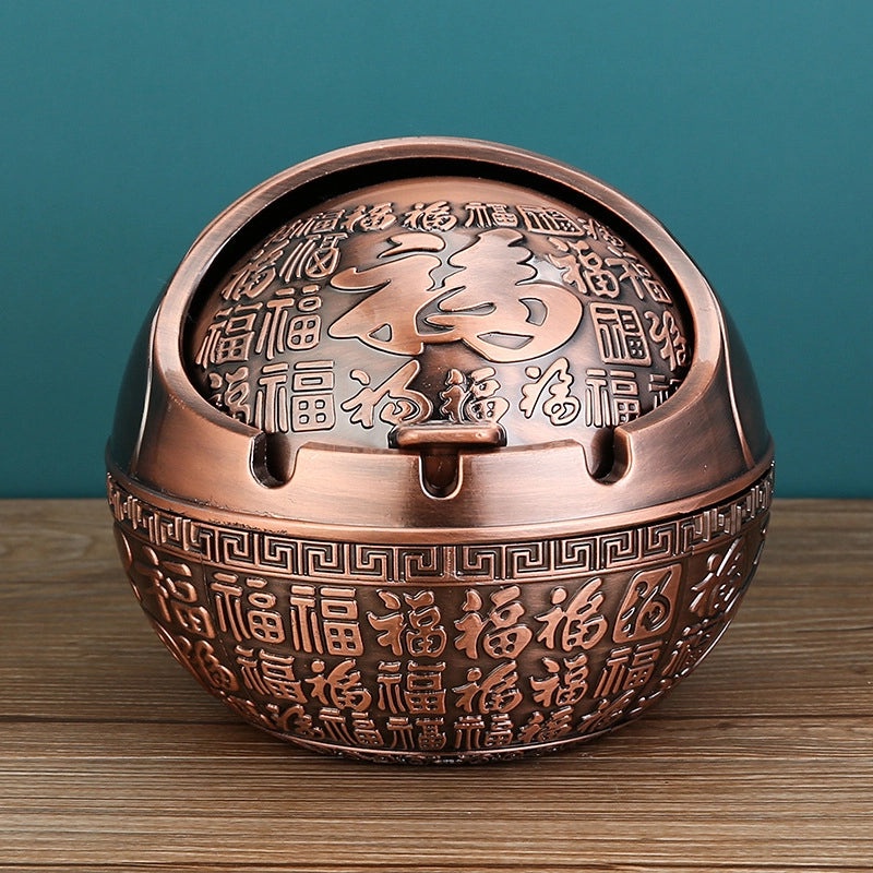 Vintage Elephant Peacock Rose Metal Ashtray Decorative Ornament|Home Decor & Accessories