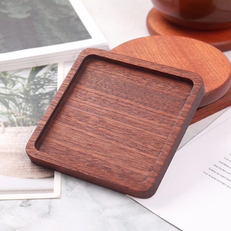 Engraved Wooden Tea Coaster Set Japanese Style Heat Insulation Mat Durable Cup Holder | Home & Kitchen > Drinkware Accessories