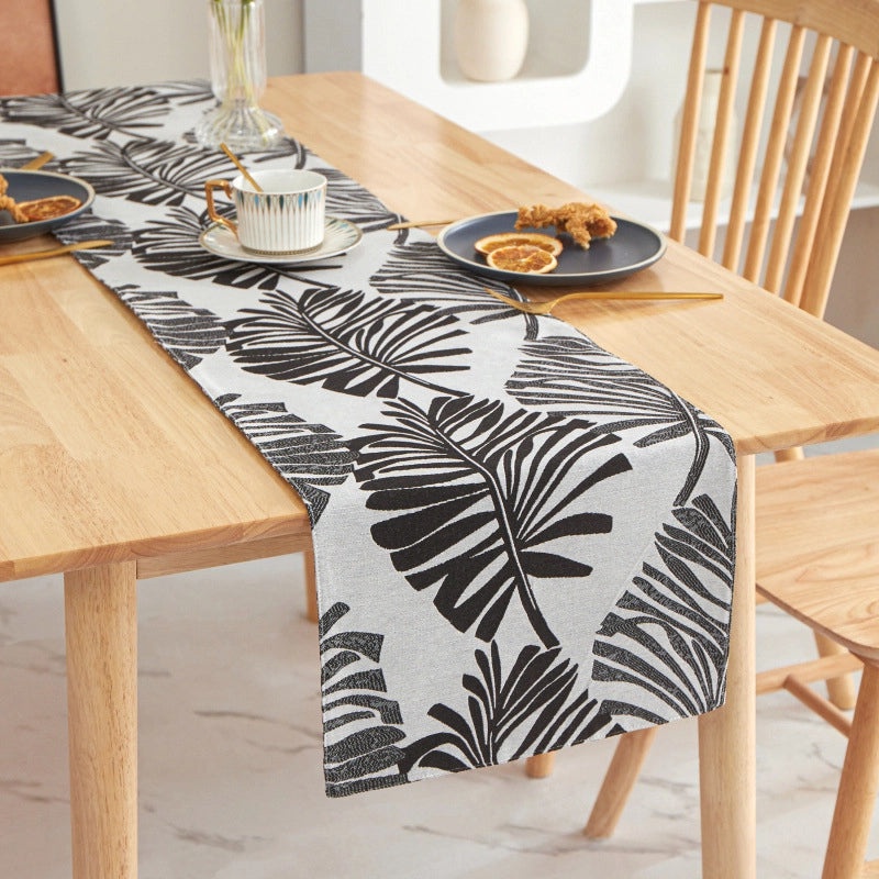 Elegant Minimalist Leaf Design Polyester Tablecloth for Casual and Formal Dining|Table Linens & Covers