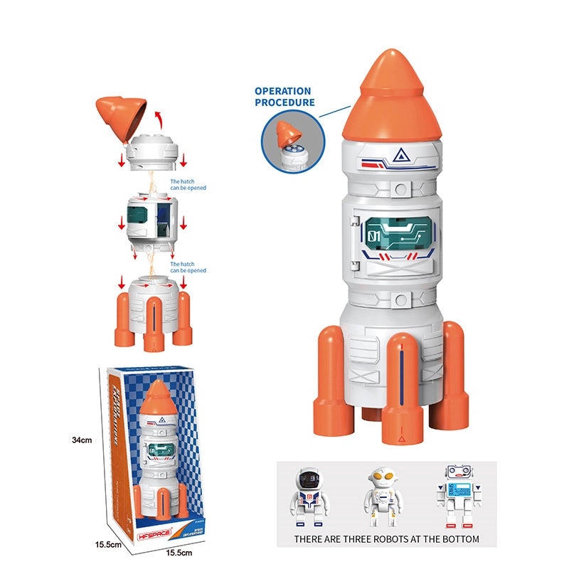 DIY Space Rocket Toy with Light, Music & Projection | Educational Science Baby Toy | Kids Rocket Assembly Kit|Educational Toys