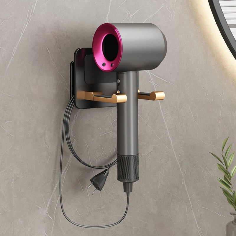 Punch-free Wall Mount Hair Dryer Holder Organizer|Bathroom Accessories Storage Rack