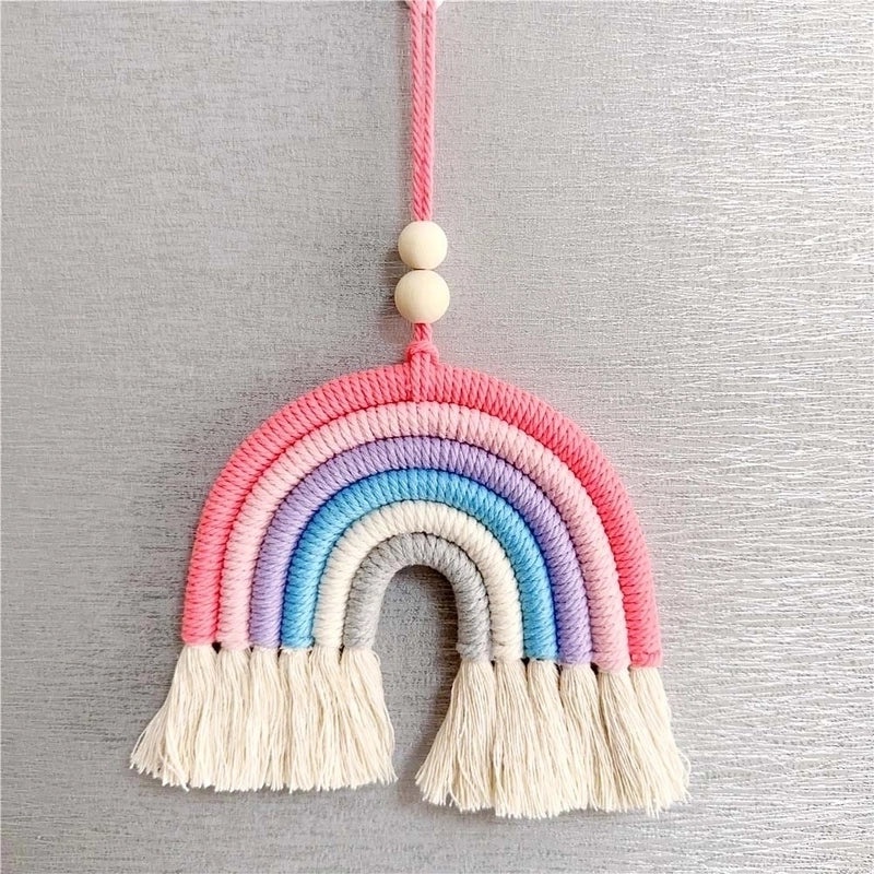 Colorful Handmade Rainbow Yarn Pendant Necklace | Handmade Jewelry