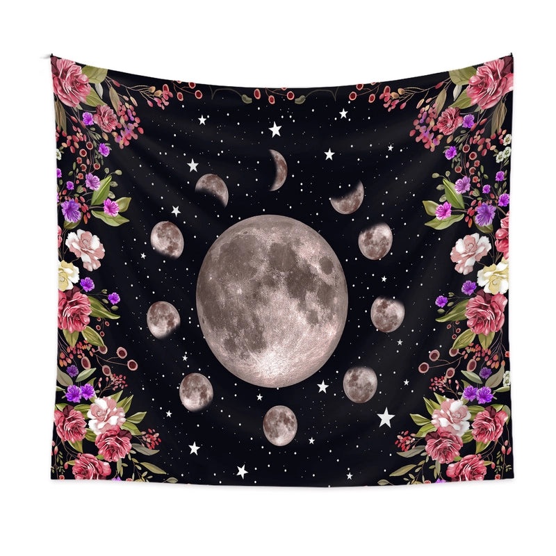 Bohemian Moon Phase Wall Hanging Tapestry | Home Decor