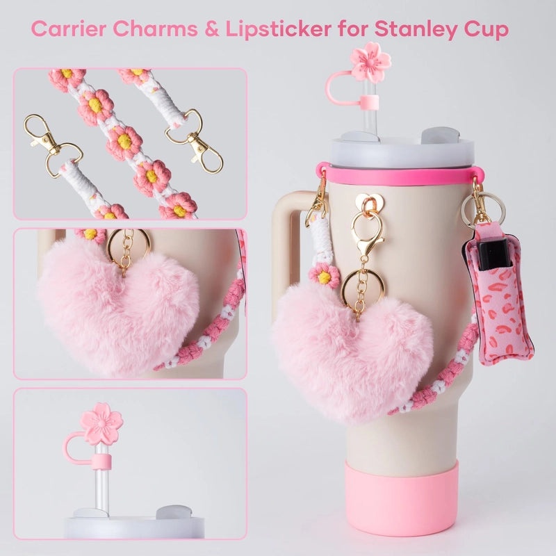 Multicolor Nylon Plush Silica Gel Straw Caps Set for Casual and Elegant Drinkware | Kitchen & Dining Accessories