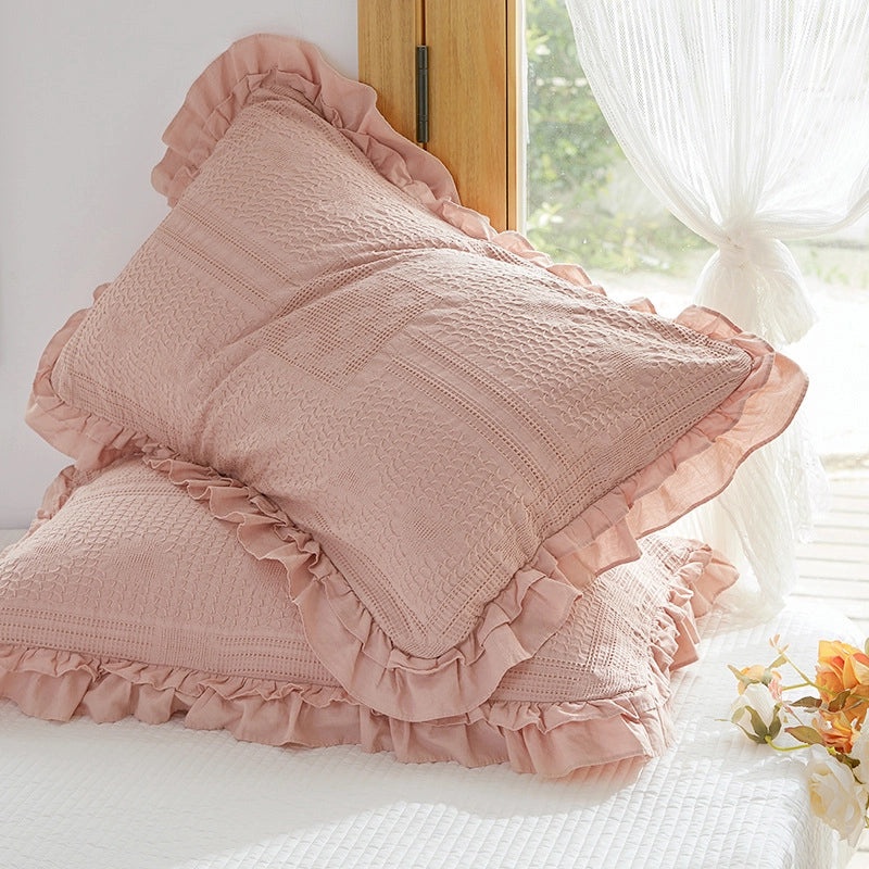 European Style Pure Cotton Waffle Lace Large Pillowcase Envelope Design Non-slip Non-shedding|Home Textiles Bedding
