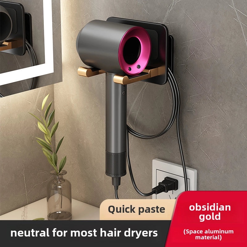 Punch-free Wall Mount Hair Dryer Holder Organizer|Bathroom Accessories Storage Rack