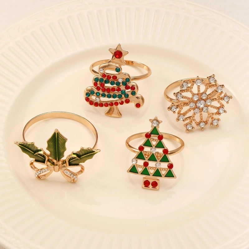 Elegant Christmas Tree Alloy Napkin Ring for Holiday Dining | Holiday Tableware