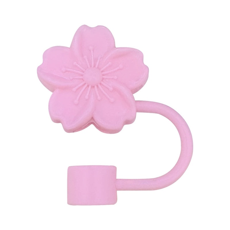 Elegant Floral Silicone Straw Cap for Cups | Drinkware Accessories