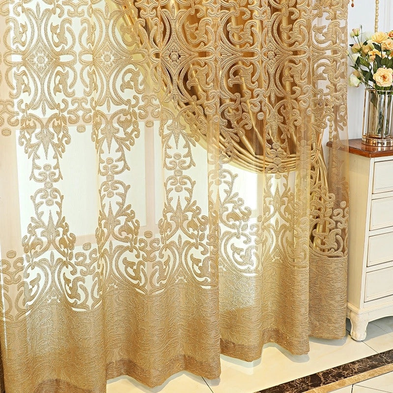 Elegant Floral Sheer Gauze Curtains for Window Decor|Home Decor Curtains