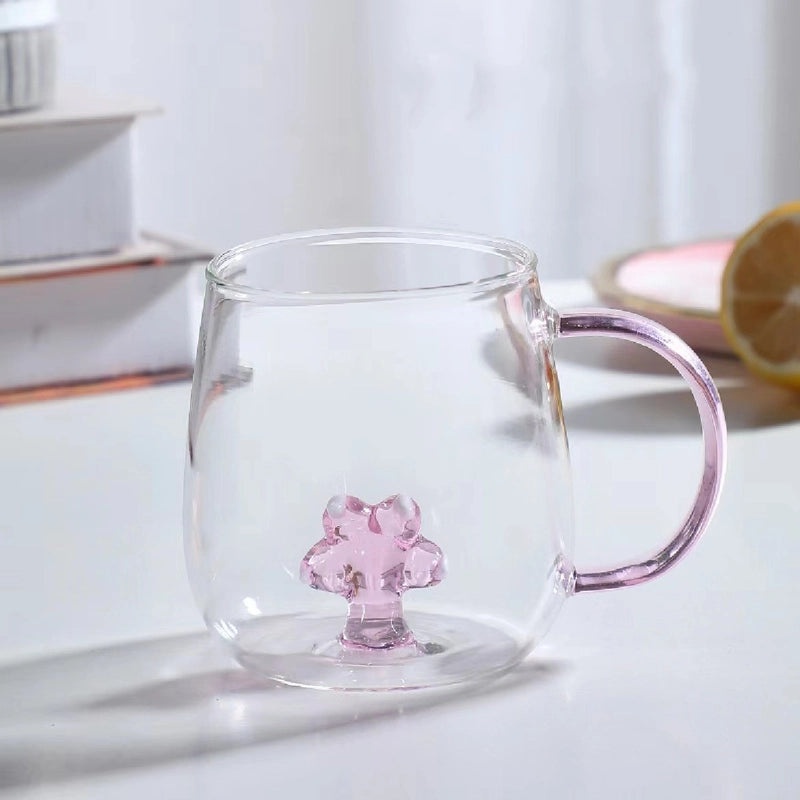 3D Animal Shape Glass Cup with Colorful Handle|Kitchen & Dining