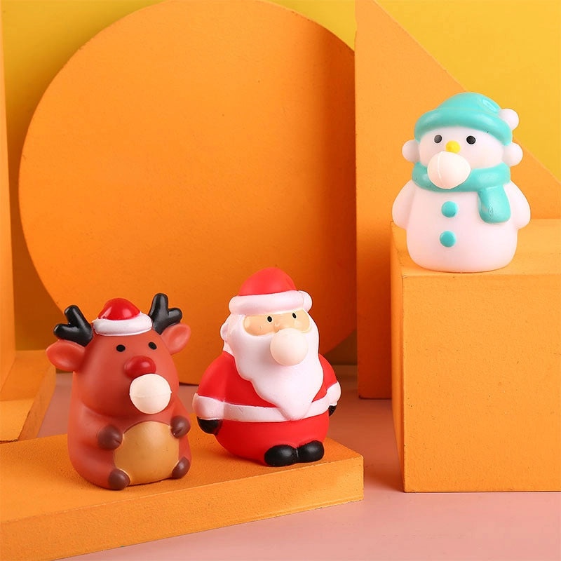 Christmas Stress Relief Squeeze Puff Bubble Toy Cartoon Rebound Doll Vinyl Decompression Fun|Stress Relief Toys