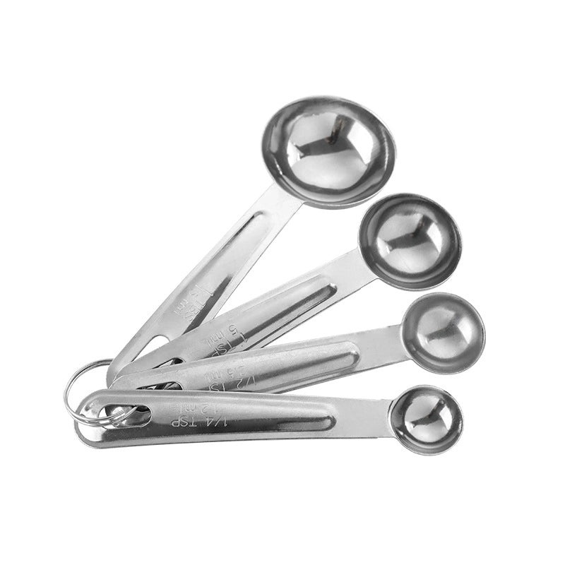 Stainless Steel Measuring Spoons Set of 4 with Casual Letter Design|Kitchen Tools & Gadgets