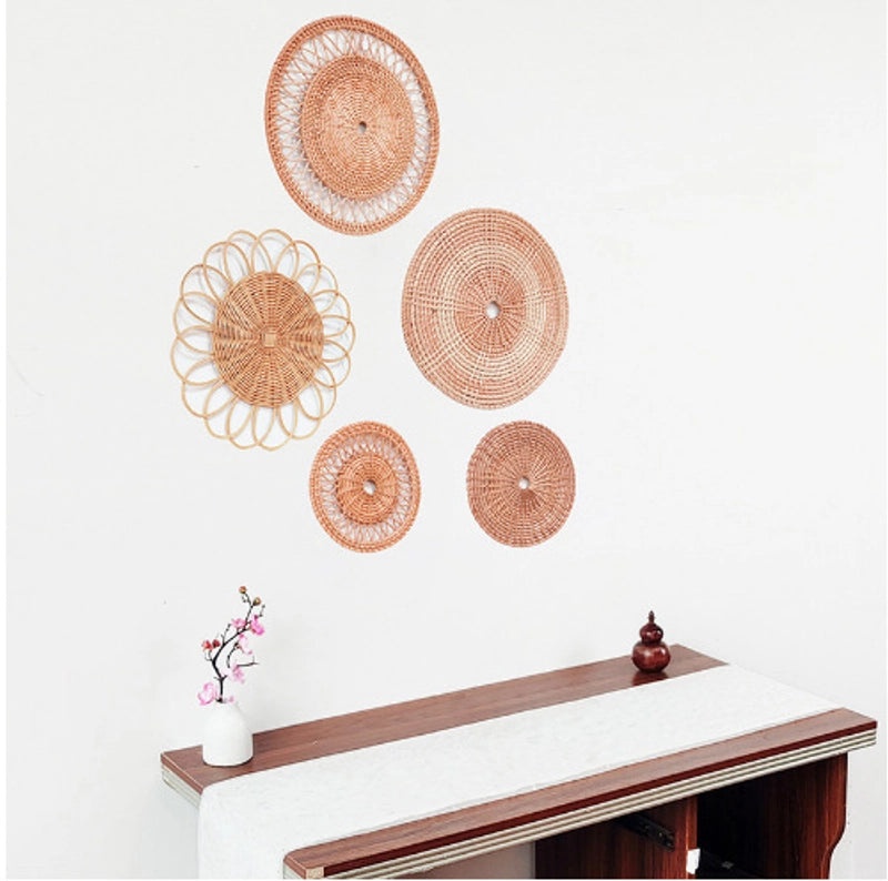 Nordic Style Rattan Wall Hanging Ornament for Home Entrance and Living Room Decor|Home Decor