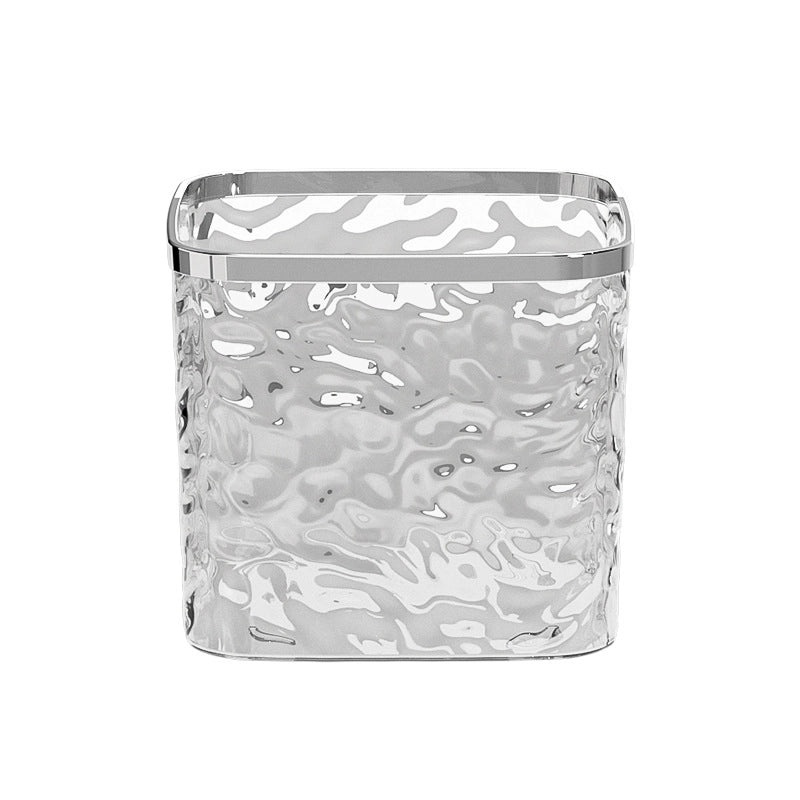 Mini Desktop Push-Open Trash Can Elastic Lid Sanitary Garbage Bin with Glacier Pattern for Car and Home Use|Home & Kitchen Storage