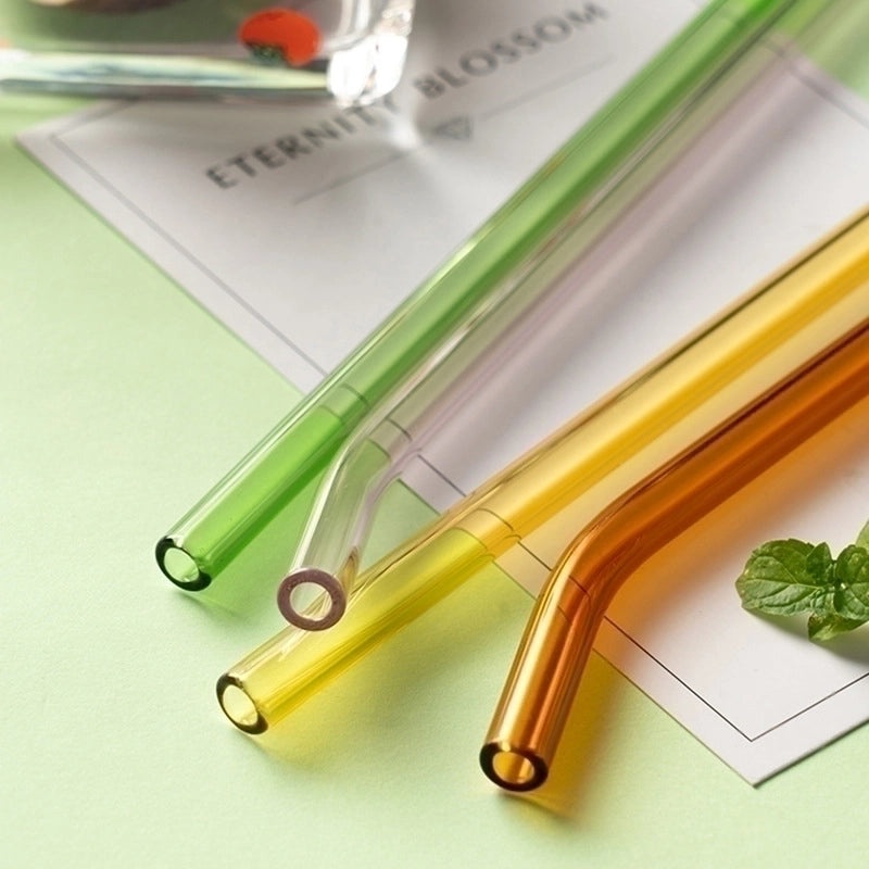 Stylish Single Solid Color Glass Straw for Reusable Drinkware | Kitchen & Dining Accessories