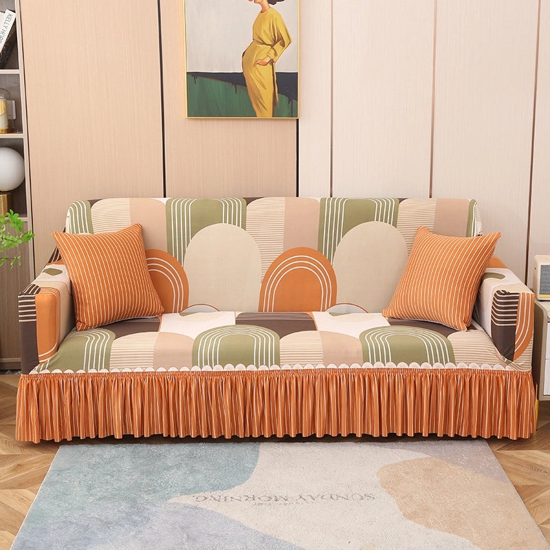 Elastic Skirted Sofa Cover Universal Four Seasons All-Purpose Stretch Sofa Protector|Home Furnishing