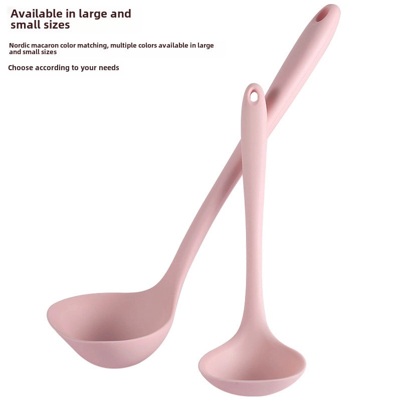 Food Grade Silicone Long Handle Soup Spoon High Temp Resistant Non-stick Cooking Pan Mini Porridge Spoon|Kitchen Utensils
