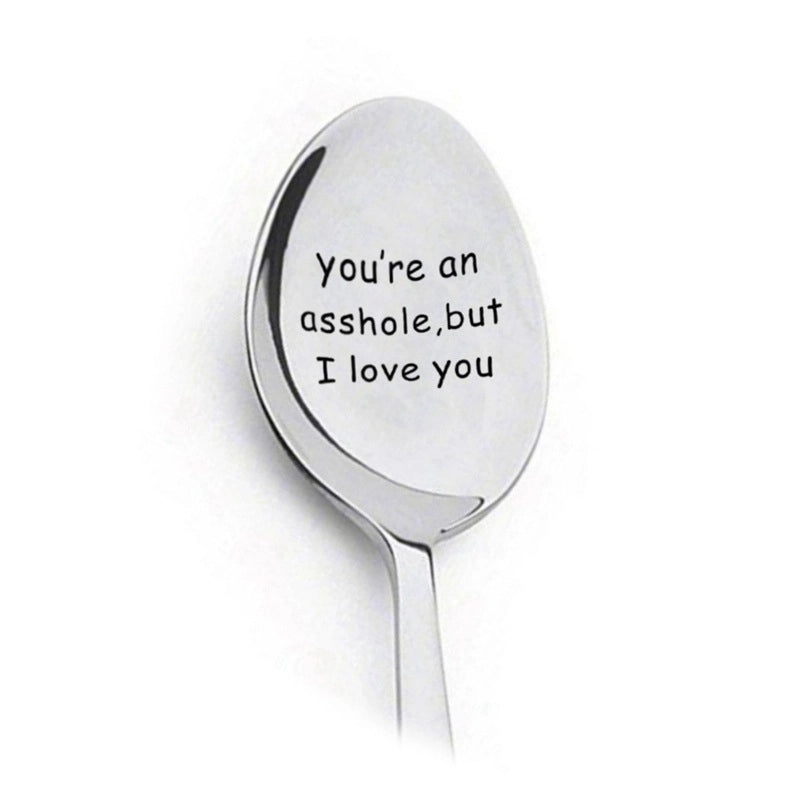 Trendy Engraved Stainless Steel Spoon|Kitchen Utensils & Dining Accessories