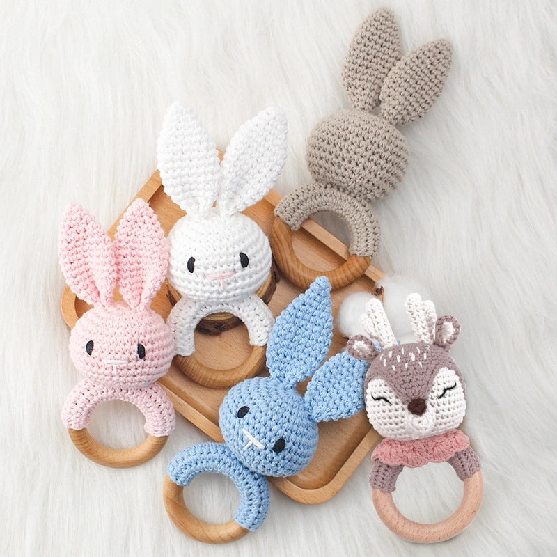 Baby Crochet Animal Rattle Soft Knitted Cartoon Doll Teething Toy for Infant Comfort|Baby Toys & Teethers