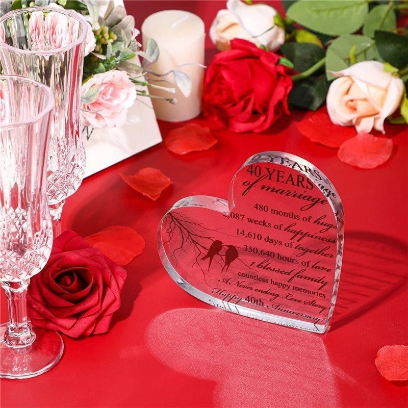 Heart-shaped Transparent Acrylic Decoration for Wedding Anniversary | Wedding Gifts & Decorations