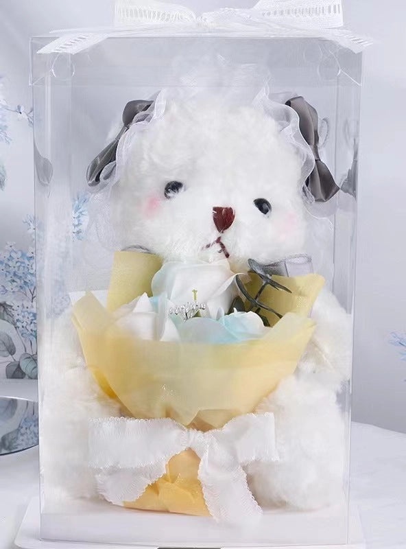 Soap Flower Bear Gift Box Romantic 520 Valentine's Day Birthday Present Adorable Teddy Bear Doll|Gifts & Accessories