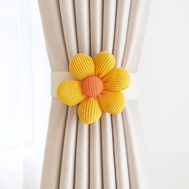Modern Simple Tassel Curtain Tieback with 3D Flower Design | Home Decor