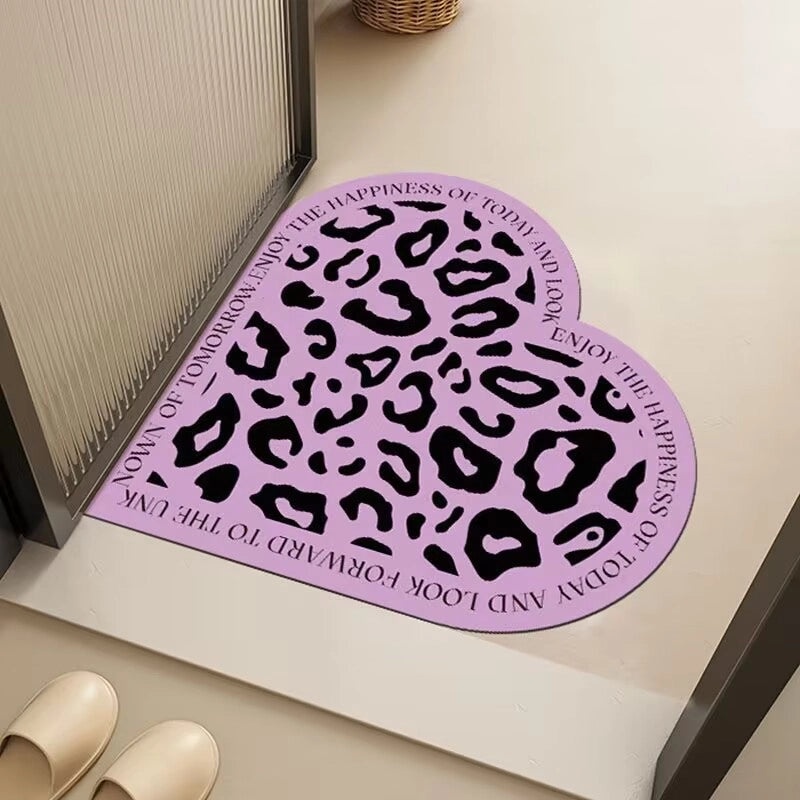 Elegant Heart Shape Polyester Bath Mat for Casual Bathroom Decor|Bathroom Accessories