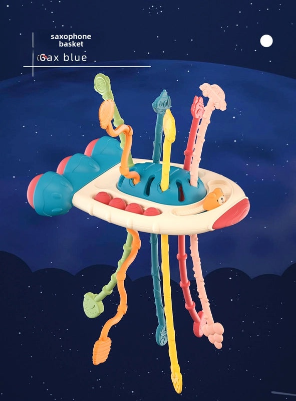 Baby Puzzle Early Learning Finger Flying Saucer Pull Rope Toy for Fine Motor Skill Development 3-6 Months|Baby Development Toys