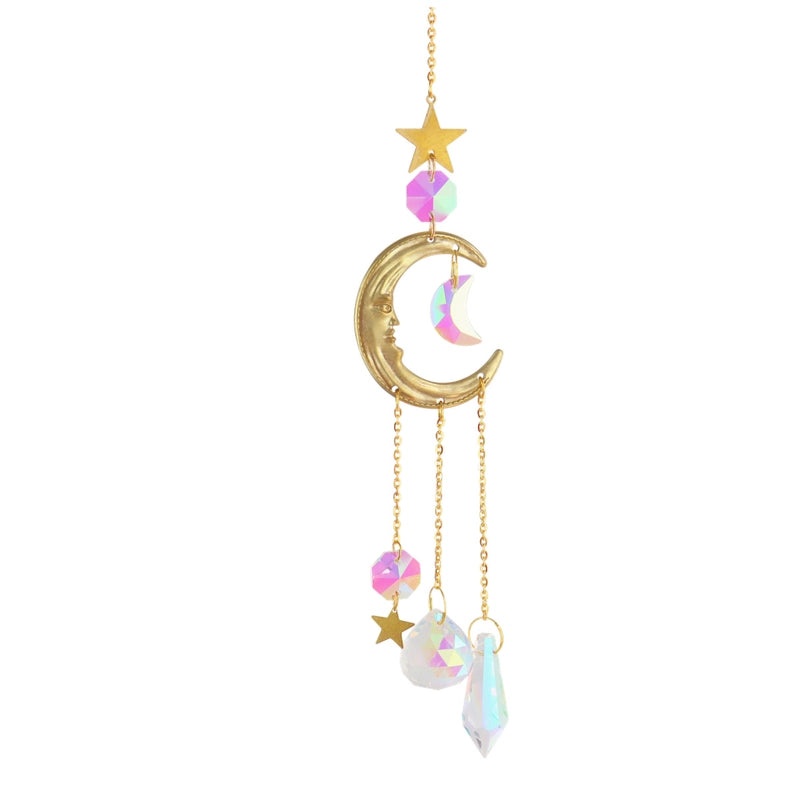Star and Moon Crystal Pendant, Pastoral Style Artificial Decoration | Jewelry & Accessories