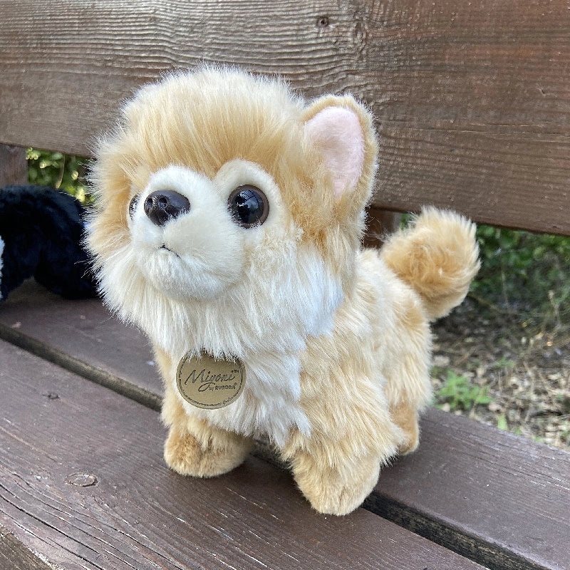 Realistic Aurora Lie Prone Shepherd Puppy Plush Toy Yellow Dog Doll Cute Pine Lion Figurine|Plush Toys & Stuffed Animals