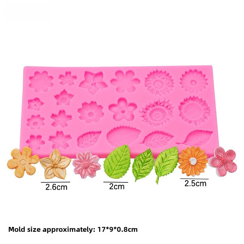 Silicone Mold for Rose Leaves Sunflower and Daisy Flowers Cake Decorating | Baking Tools & Cake Molds