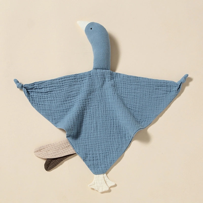Wrinkled Cotton Gauze Baby Towel with Little Swan Hand Puppet | Baby Bedding & Bath Accessories
