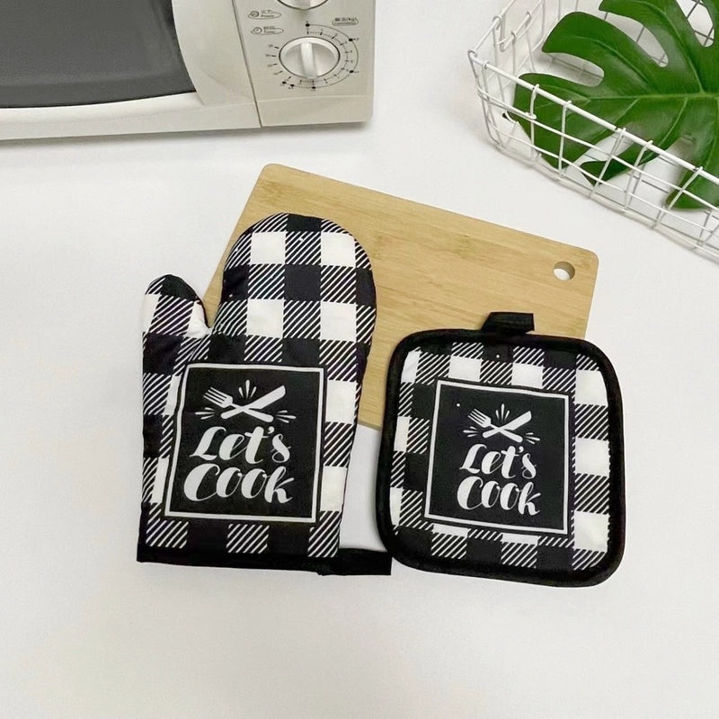 耐热加厚厨房手套防烫耐高温烘焙微波炉用隔热手套套装|厨房用品