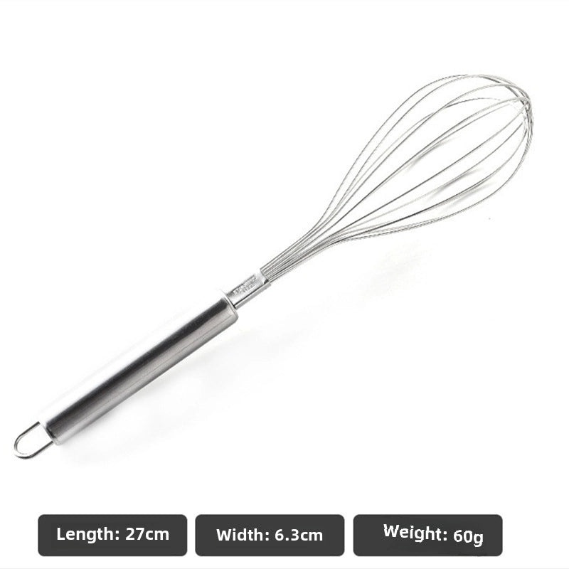 304 Stainless Steel Manual Egg Beater Whisk Thickened Mixing Rod for Noodles and Baking|Kitchen Utensils & Baking Tools