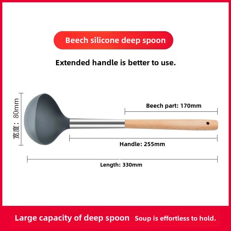 Premium Silicone Spatula with Long Wooden Handle|Kitchen Utensils & Gadgets