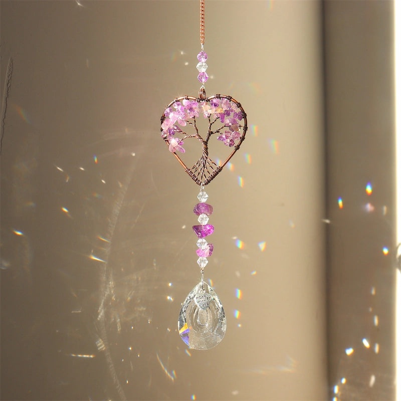 Romantic Heart-Shaped Crystal Pendant Charming Artificial Decoration for Home|Home Decor & Accessories