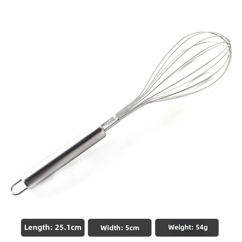 304 Stainless Steel Manual Egg Beater Whisk Thickened Mixing Rod for Noodles and Baking|Kitchen Utensils & Baking Tools