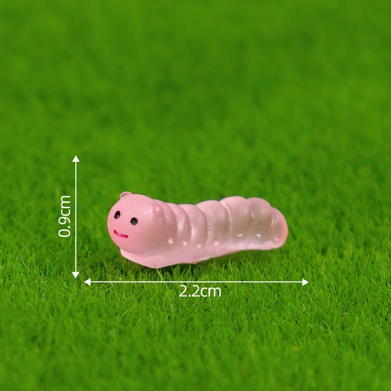 Glowing Moss Micro Landscape with Realistic Caterpillar for Succulent Garden DIY Decorative Miniature Ornaments|Garden Decor Accessories