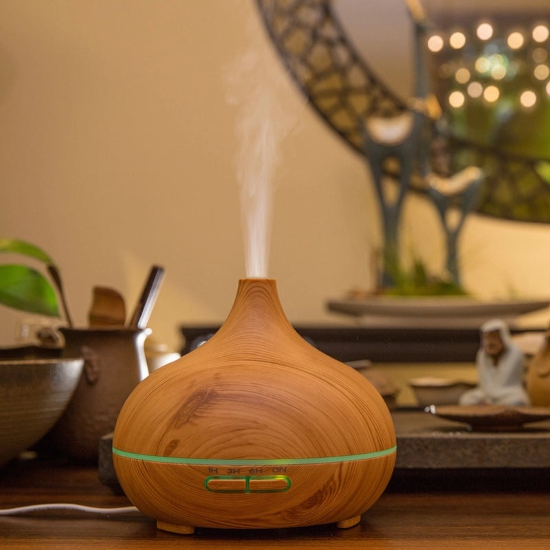 Wood Grain Essential Oil Diffuser, Quiet Aromatherapy Humidifier for Bedroom Office Hotel Desktop Use|Home Appliances