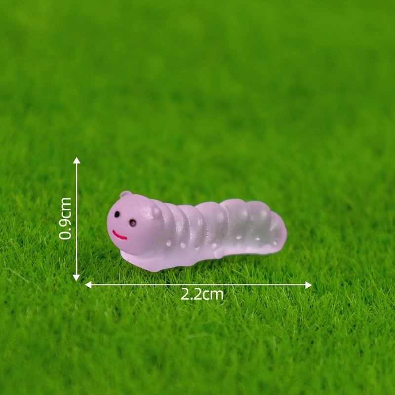 Glowing Moss Micro Landscape with Realistic Caterpillar for Succulent Garden DIY Decorative Miniature Ornaments|Garden Decor Accessories
