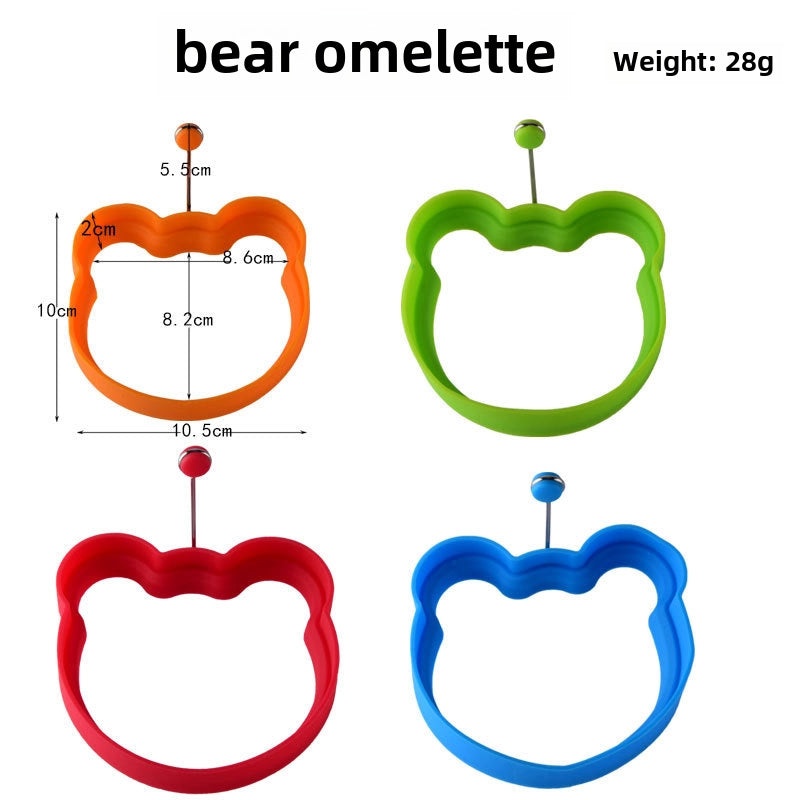 Five-star Heart Silicone Omelette Mold Round Pancake Ring Egg Cake Baking Tool|Kitchen Tools & Utensils