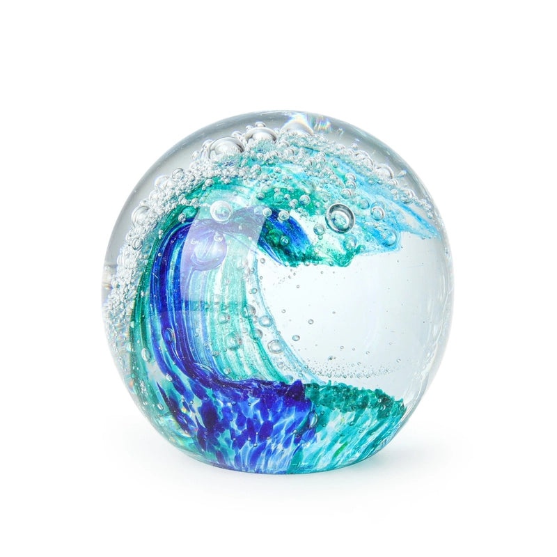 Minimalist Sea Wave Glass Ornament for Casual Decor|Home Decor & Ornaments