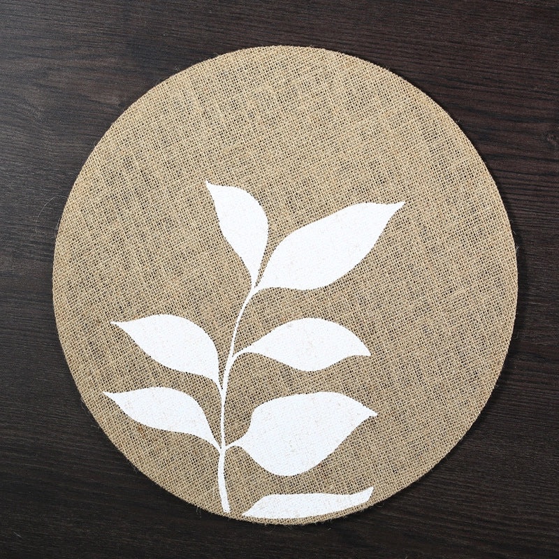 Chinoiserie Style Wooden Placemat for Vacation Dining Solid Color|Home Decor Tableware