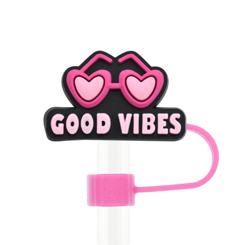 Stylish Letter Silica Gel Straw Cap for Casual and Elegant Look 1 Piece | Drinkware Accessories