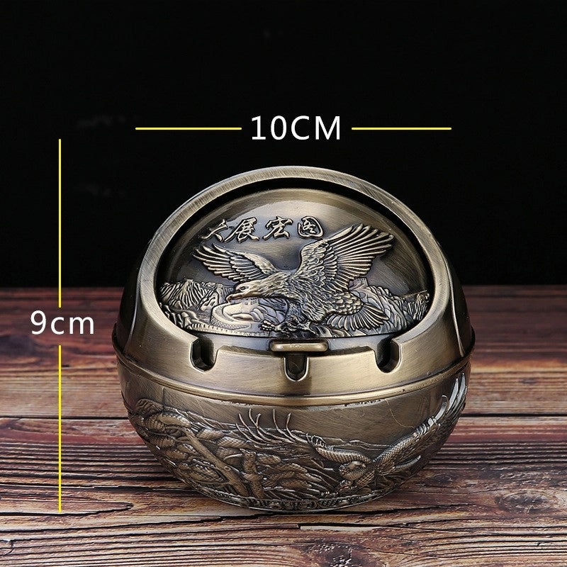 Vintage Elephant Peacock Rose Metal Ashtray Decorative Ornament|Home Decor & Accessories