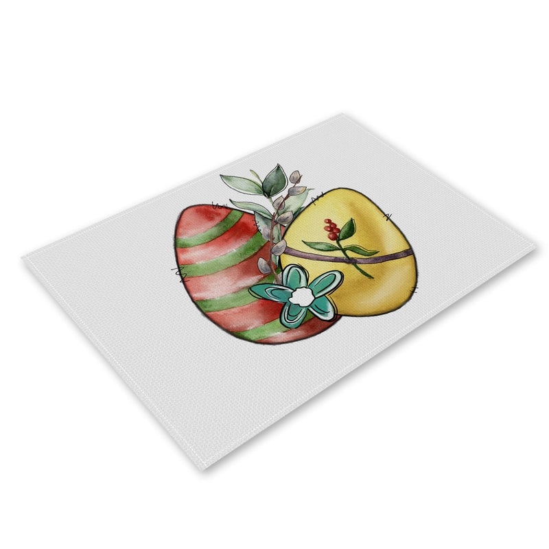 Adorable Rabbit and Heart Letter Linen Placemat for Dining Table Decor|Home Decor and Kitchen Accessories