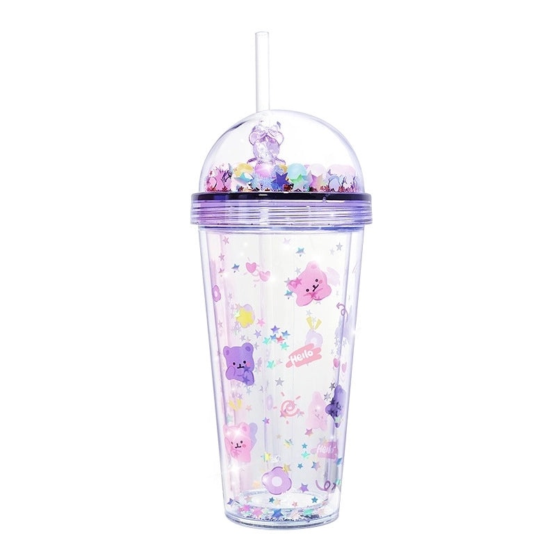 Cartoon Style Plastic Water Bottle for Everyday Use | Drinkware & Bottles